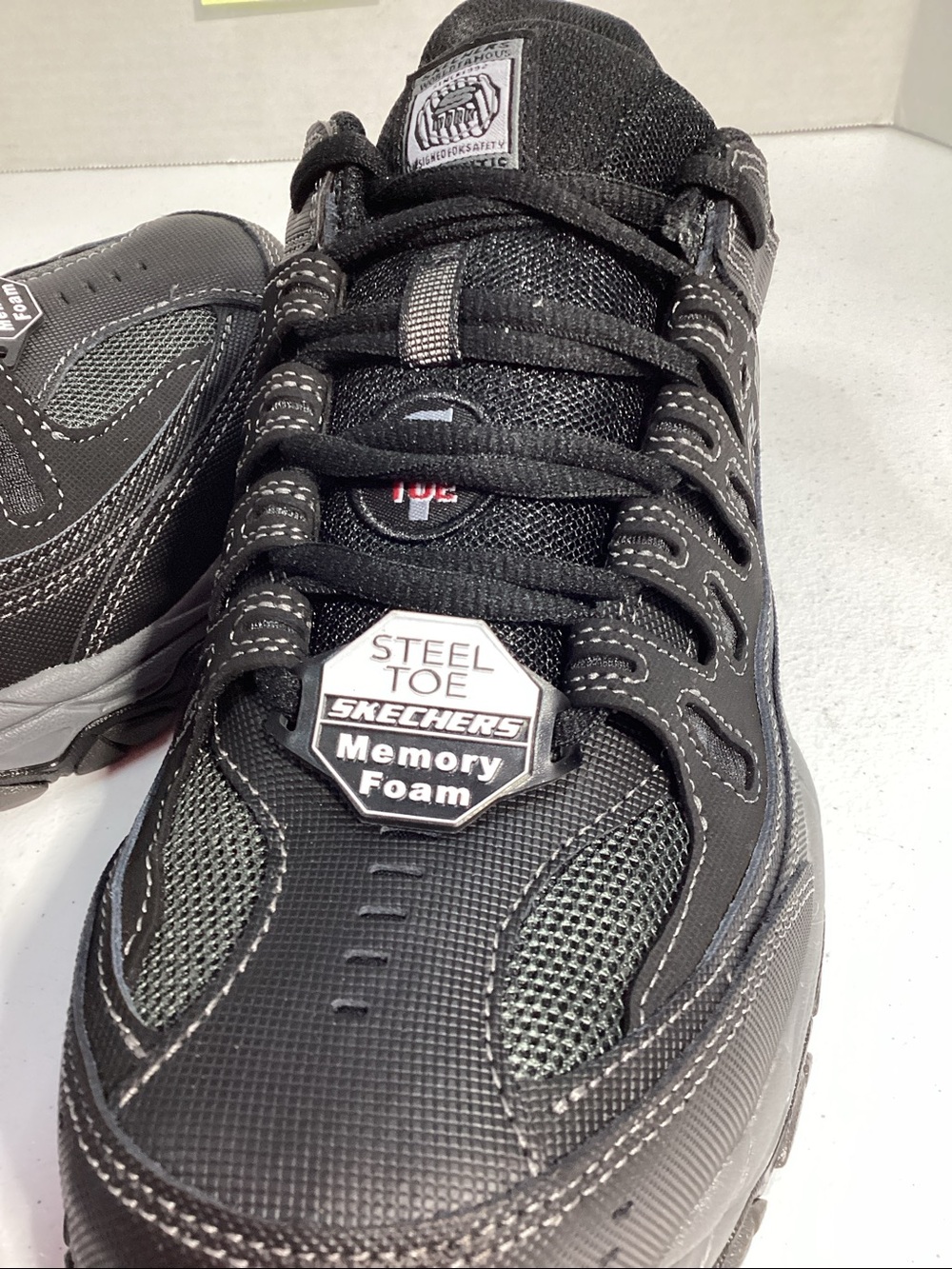 Skechers Work Men's Black Safety Lace-Up Steel Toe Sneakers
